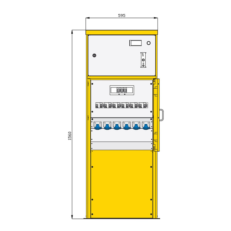 Walther Werke - Baustromverteiler Kassiersäule 82166001 7 RCDs TypA
