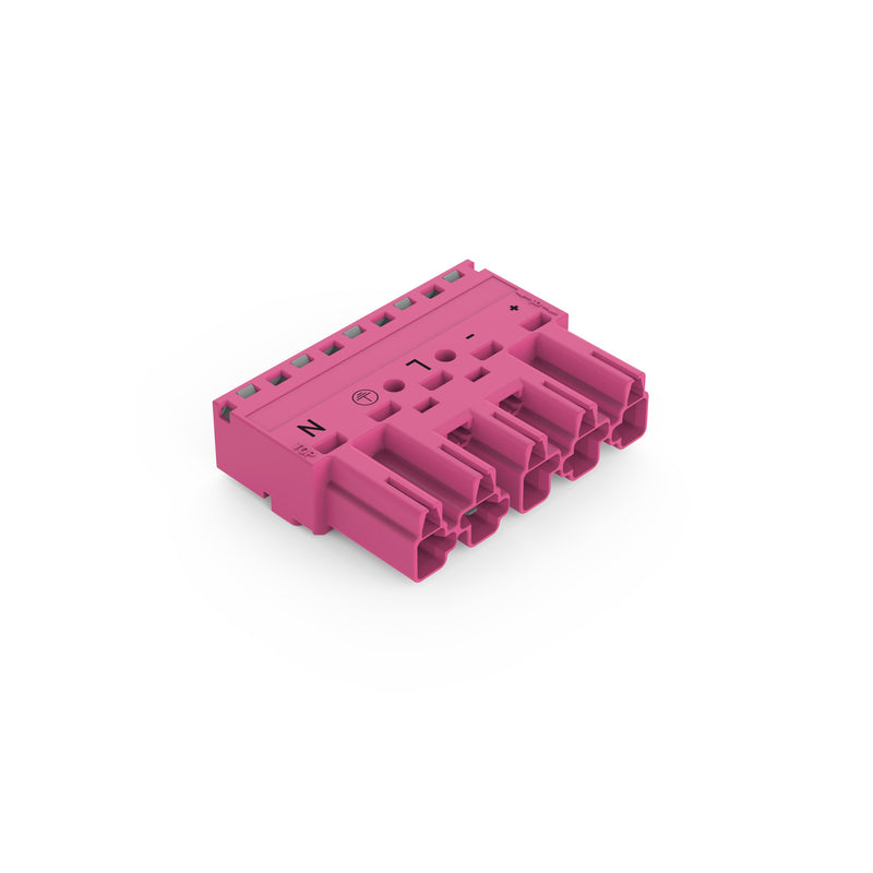 WAGO - Steckverbinder für steckbare Gebäudeinstallation Stecker 5-polig 770-295/082-000 Kod. B,pink − 50 Stück