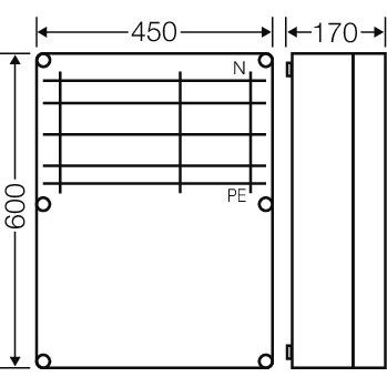 Hensel - Sammelschienengehäuse Mi-Sammelschienengehäuse Mi 6659 600x450mm, 630A, 5p
