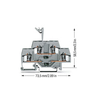 WAGO - Bauelement-Reihenklemme Doppelstockklemme 281-635/281-492 m. 2 Dioden 1N 4007 − 50 Stück