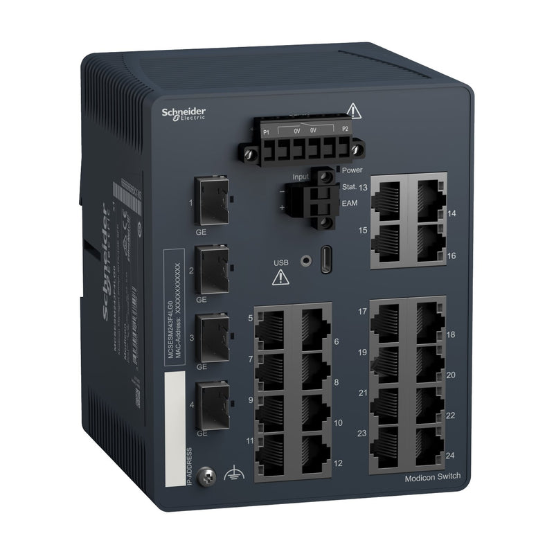 Schneider Electric - Netzwerk Switch Modicon Managed Switch MCSESM243F4LG0 20 Ports Kupfer