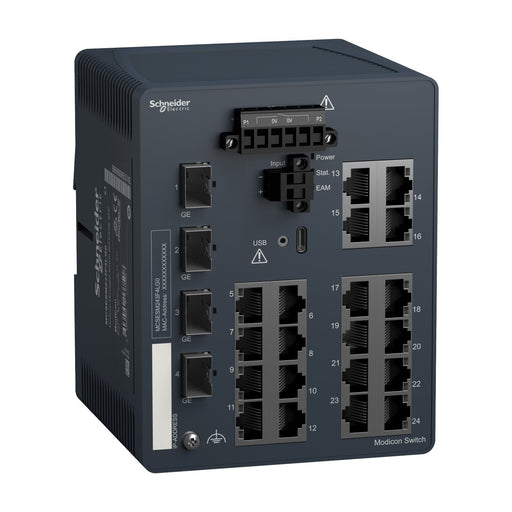 Schneider Electric - Netzwerk Switch Modicon Managed Switch MCSESM243F4LG0 20 Ports Kupfer