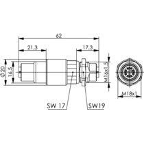 Telegärtner - Modularer Steckverbinder STX M12x1-M12x1 KU 100007538 X-kod. Cat.6A(IEC)