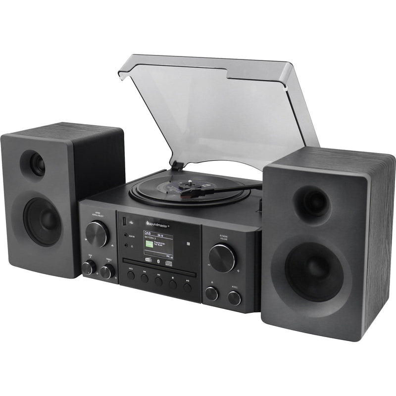 Soundmaster - HiFi-Komplettsystem DAB+/UKWStereo-Musikcenter MCD1950SW CD/MP3,Plattensp