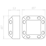 Kaiser - Dose, Gehäuse für Montage in der Wand/Decke HW-Einbaugehäuse 9195-22 107x107x53mm