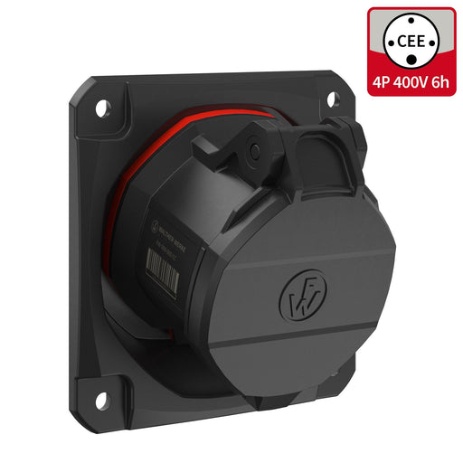 Walther Werke - CEE-Anbausteckdose (IEC 60309) CEE NEO Anbaudose schräg FW532406CC 32A 4P 6h IP54