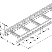 Niedax - Kabelleiter Kabelleiter, 60x200x3000 KL 60.215/3 E5 60x200x3000mm − 3 Meter