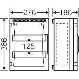Hensel - Installationskleinverteiler ENYSTAR-Automatengehäuse FP 1218 24 Teilungseinheiten