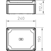 OBO Bettermann - Dose, Gehäuse für Montage auf der Wand/Decke Kabelabzweigkasten geschl. T 250 OE HD TR m. transp. Deckel