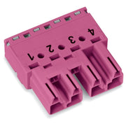 WAGO - Steckverbinder für steckbare Gebäudeinstallation Stecker 4-polig 770-294 Kod. B,pink − 50 Stück