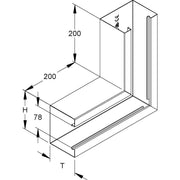 Niedax - Flachwinkel für Geräteeinbaukanal Gerätek.Vertikaleck GKV 220-78T100 R