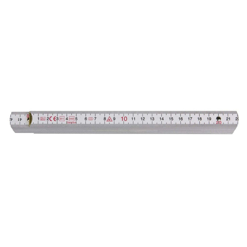 Hultafors - Gliedermaßstab Gliedermassstab H4010W rote Dezimalen, weiß − 10 Stück