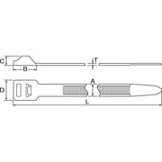 HellermannTyton - Kabelbinder Wiederöffnungsbinder RT250M-W-BK-Q1 − 25 Stück