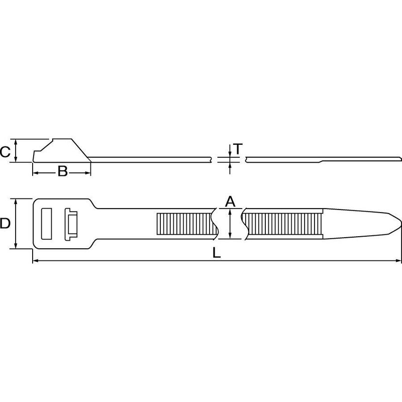 HellermannTyton - Kabelbinder Wiederöffnungsbinder RT250M-W-BK-Q1 − 25 Stück