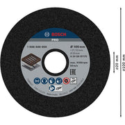 Bosch - Trenn-/Schleifscheibe PRO Metal Schleifscheibe, 1608600059 100 x 27 x 20 mm K24