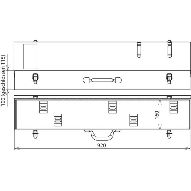 DEHN - Zubehör/Ersatzteile für Sicherheitsgeräte Stahlblechkoffer SKL 92 16 10 920x160x100mm