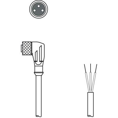 Leuze - Konfektioniertes Sensor-Aktor-Kabel Anschlussleitung KD U-M8-3W-P1-050-DP