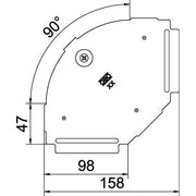 OBO Bettermann - Deckel Bogen für Kabeltragsystem Deckel für 90Grad-Bogen RBD 90 100 A4 B100mm, rostfrei