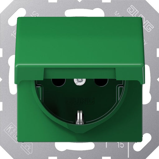 Jung - Steckdose SCHUKO-Steckdose 16A 250V AS 1520 BFKIKL GN Klappdeckel
