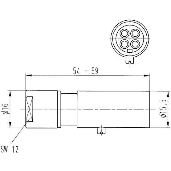 Harting - Kontakt für Industriesteckverbinder Kontaktstift 09150043001 Han 4, Quintax 4-6mm
