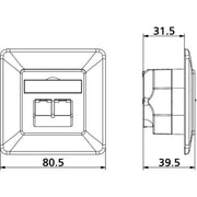 Metz Connect - Kommunikationsanschlussdose Kupfer Anschlussdose C6A UP 130C381002-I 2xRJ45,UP,rws − 10 Stück