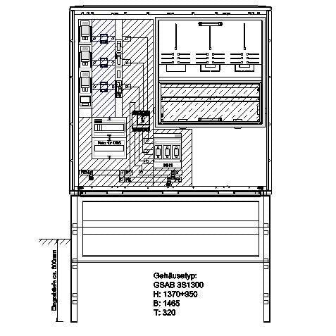 GSAB Elektrotechnik - Zähler-Komplettschrank Wandlermessung 02.W250.SWW Mainfrank.Netze 250A