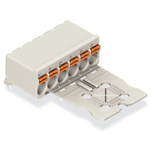 WAGO - Leiterplattensteckverbinder 1-Leiter-THT-Federleiste 2092-1356 CAGE CLAMP,lichtgrau − 50 Stück