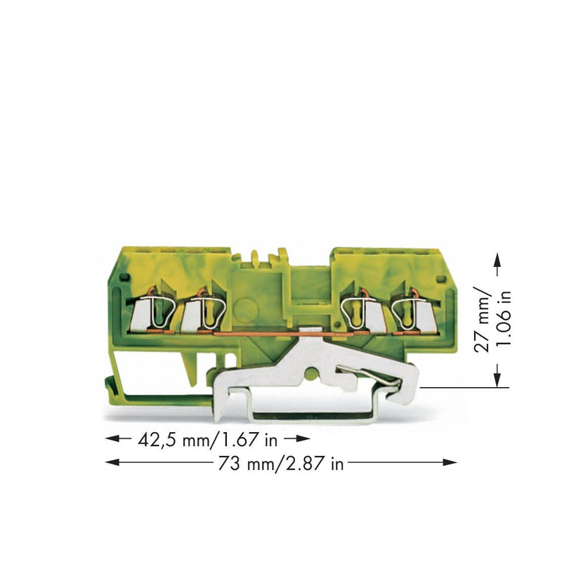 WAGO - Schutzleiter-Reihenklemme Schutzleiterklemme 279-837 gn/ge 0,08-1,5qmm