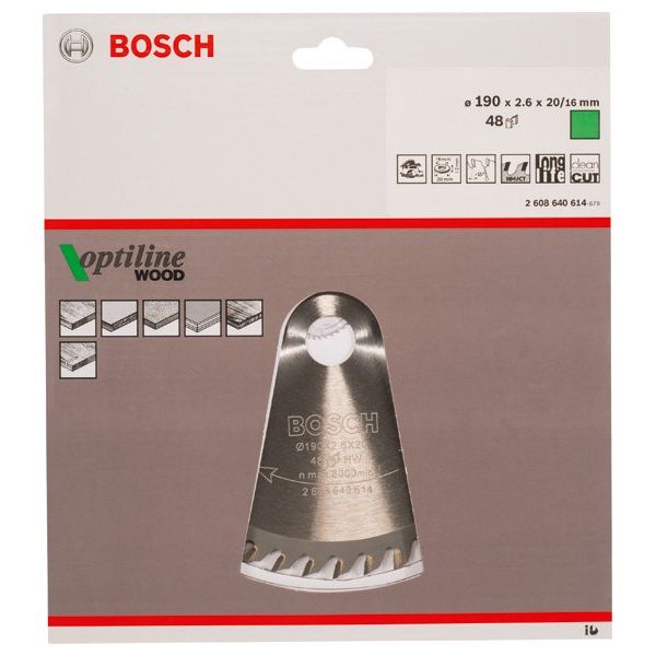 Bosch - Kreissägeblatt PRO Wood Kreissägeblatt, 2608640614 190 x 2,6 x 20 mm