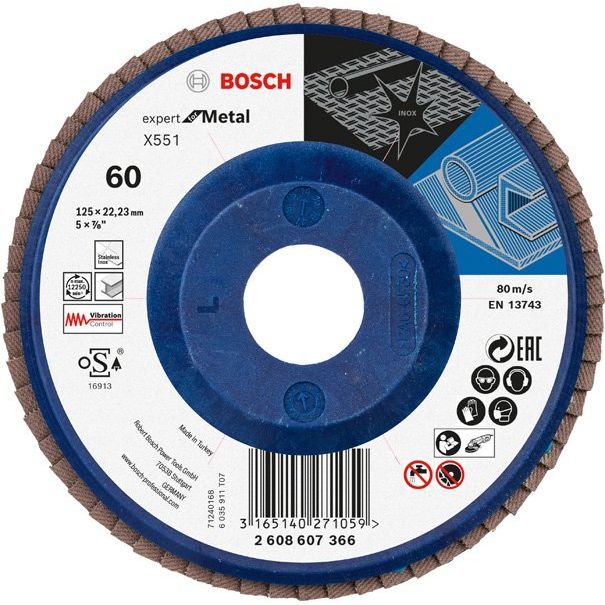 Bosch - Trenn-/Schleifscheibe Fächerschleifscheibe X551 2608607366 Expert for Metal