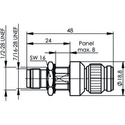 Telegärtner - Überspannungsableiter für Informations-/MSR-Technik TNC-Überspannungsableiter 100023854 m-f Einbau