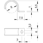 OBO Bettermann - Befestigungsschelle für Kabel/Rohre Leitungsschelle WN 7855 A 6 ge.chromat. − 100 Stück