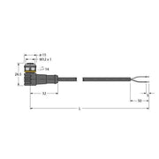 Turck - Konfektioniertes Sensor-Aktor-Kabel Aktuator- u. Sensorleitung WKC4.221T-6/TXB PUR