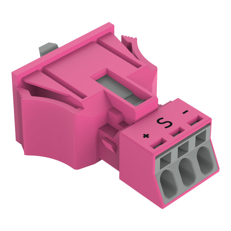 WAGO - Geräteanschluss für steckbare Gebäudeinstallation Snap-In-Buchse 890-783/082-000 3-polig,Kod. B,pink − 50 Stück