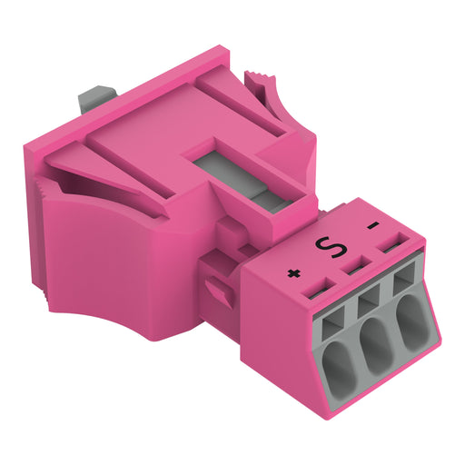 WAGO - Geräteanschluss für steckbare Gebäudeinstallation Snap-In-Buchse 890-783/082-000 3-polig,Kod. B,pink − 50 Stück