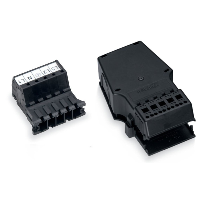 WAGO - Steckverbinder für steckbare Gebäudeinstallation Stecker 831-3205/1020-004 5-polig,schwarz − 5 Stück