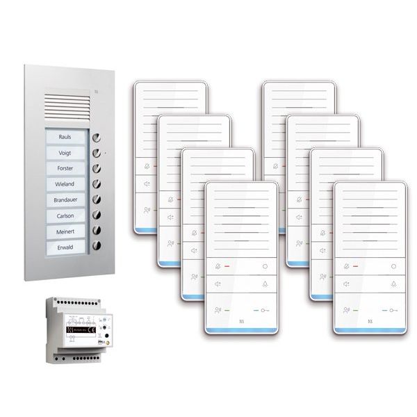 TCS Tür Control - Türsprech-Set audio:pack Unterputz f.8WE PAUF081/001 m. Außenstation PUK