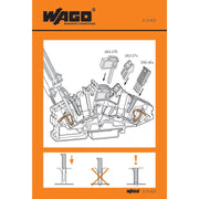WAGO - Warn-/Hinweisschild Handhabungsaufkleber 210-423 f. 282-0821 − 100 Stück