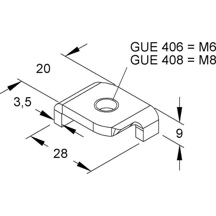 Niedax - Gleitmutter Gleitmutter GUE 408 − 50 Stück
