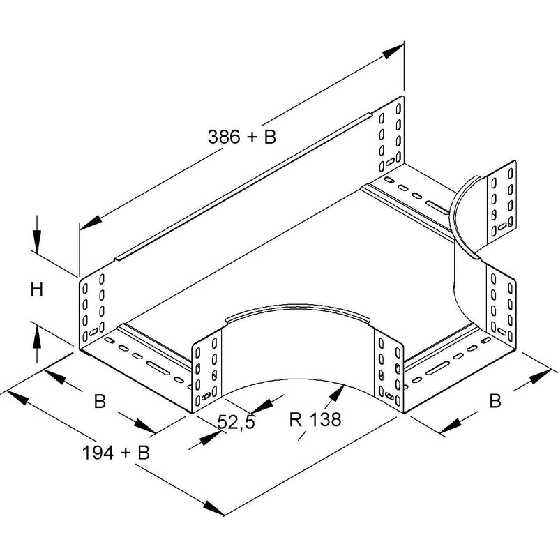 Niedax - T-Stück für Kabelrinne T-Stück für Kabelrinne RTS 110.600 110x602mm
