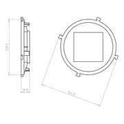 Kaiser - Zubehör/Ersatzteile für Leuchteneinbaugehäuse Frontteil HaloX 100 1281-68 DA 68x68 Sichtbeton − 8 Stück
