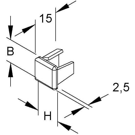 HKL - Endstück für Leitungsführungskanal Endstück rws E1515.3 − 20 Stück
