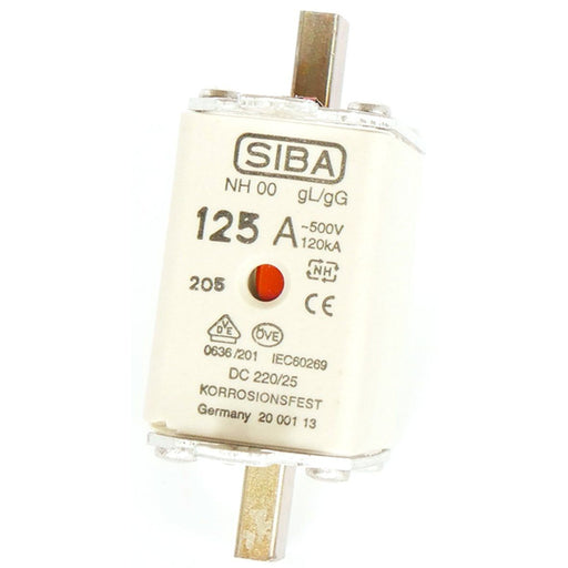 Siba - Messersicherung NH-Sicherungseinsatz 2020908.100 100A NH00 aM 690V − 3 Stück by Siba
