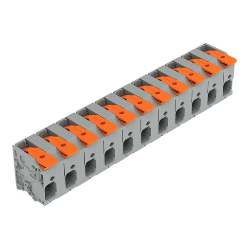 WAGO - Leiterplattenklemme Hebel 2606-1361 6mm²,grau − 15 Stück