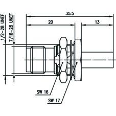 Telegärtner - Koax-Steckverbinder TNC Kabeleinb.buchse 100023823 löt/cr RG59 75Ohm − 5 Stück