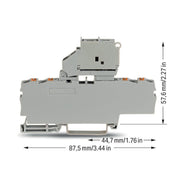 WAGO GmbH & Co. KG - Sicherungs-Reihenklemme 4-Leiter-Sicherungsklemme 2202-1811 Abschlussplatte,grau − 50 Stück