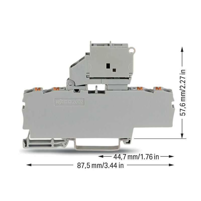 WAGO GmbH & Co. KG - Sicherungs-Reihenklemme 4-Leiter-Sicherungsklemme 2202-1811 Abschlussplatte,grau − 50 Stück
