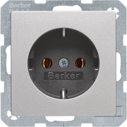 Berker - Steckdose SCHUKO-Steckdose alu/samt 41436084 m.Schraubliftklemmen