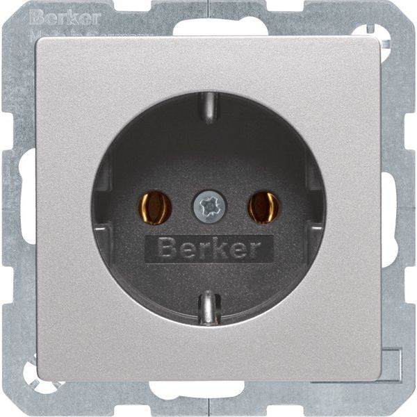 Berker - Steckdose SCHUKO-Steckdose alu/samt 41436084 m.Schraubliftklemmen