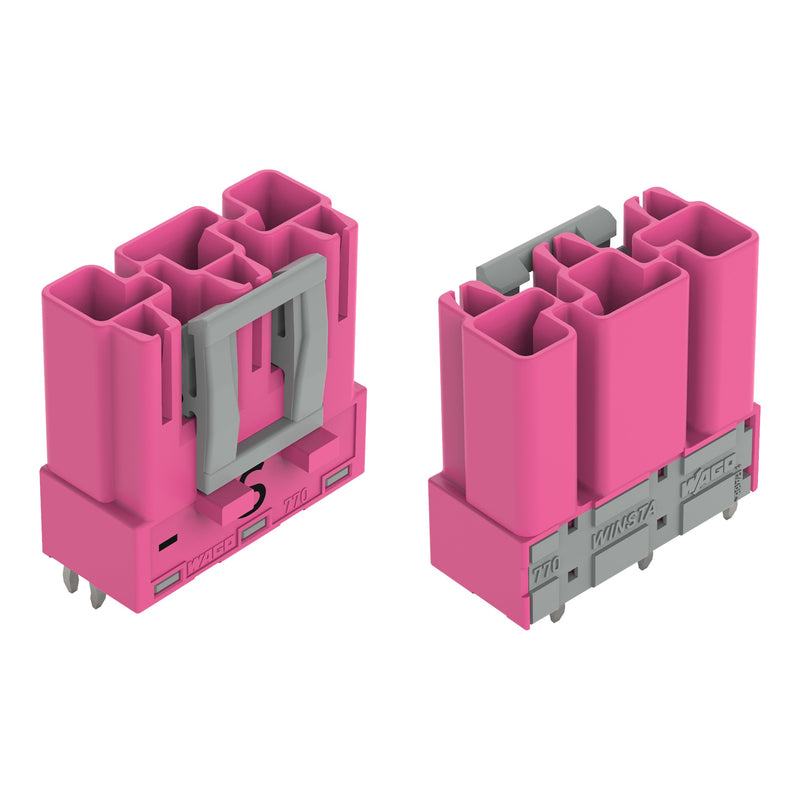 WAGO - Leiterplattensteckverbinder Stecker für Leiterplatten 770-893/082-000 3-polig,pink − 100 Stück